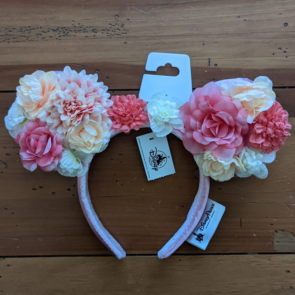 🆕 Disney Parks Floral Minnie Mouse Ears Headband Flowers